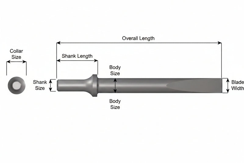 960-18 Cincel Plano 5/8" x 18" Vástago .498 Turn Type - Ajax Tool Works