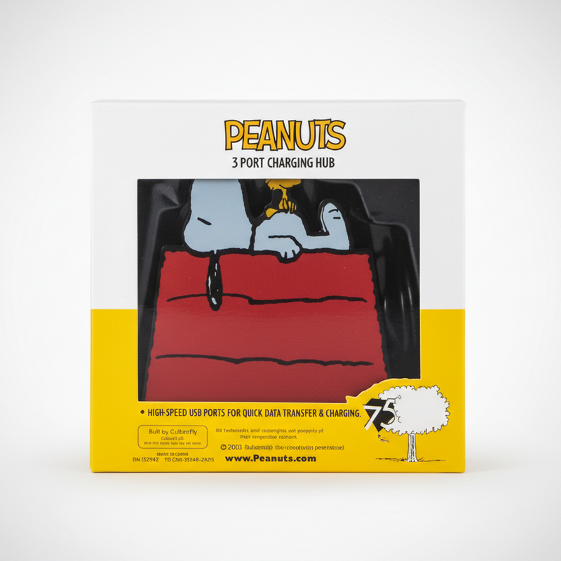 Centro Carga 3 Puertos Peanuts® con Diseño Snoopy