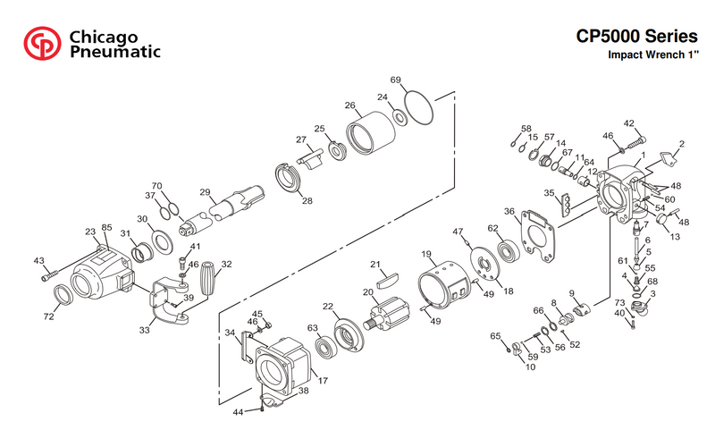 Pistolac CP5000 llave de impacto de 1" Pulg Cp 5000 Chicago Pneumatic