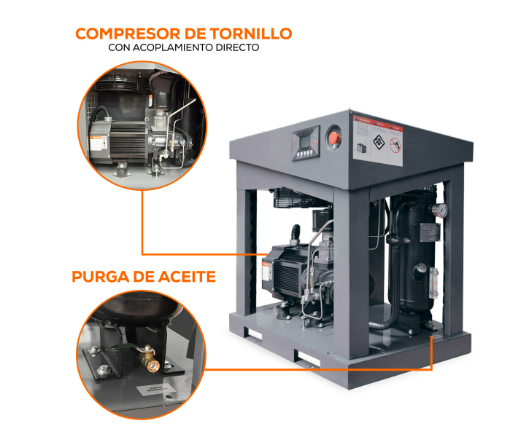 Compresor de Tornillo 50 HP 220V  - Estacionario Evans
