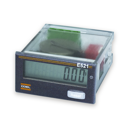 Totalizador de Impulsos y Horas Coel E521-D-S LCD 8 Dígitos sin Alimentación Externa
