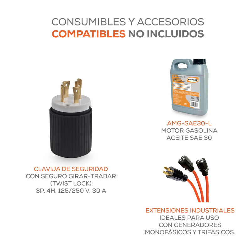 Generador Monofásico EVANS 7,500W - Potencia y Versatilidad para Todo Tipo de Trabajo