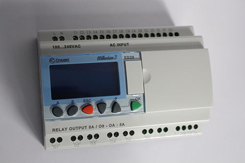 PLC XD26 100-240 Vca con Pantalla LCD, 16 Entradas y 10 Salidas