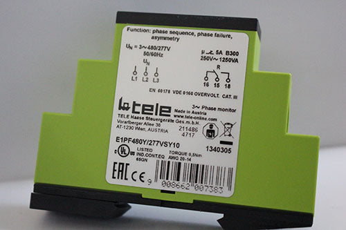 Monitor de Fase Tele E1PF480Y 480 V 1 Polo
