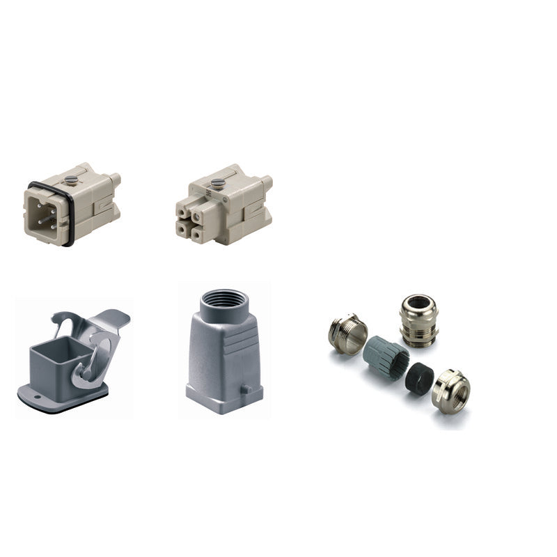 Kit Conector Industrial RockStar HDC-KIT-HA 03.300 3 Polos 16 A Tornillo PG 11 Weidmüller 1712560000