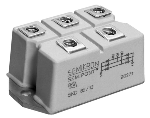 Puente Rectificador Trifásico Semikron SKD 62/16 1.6 kV 60 A