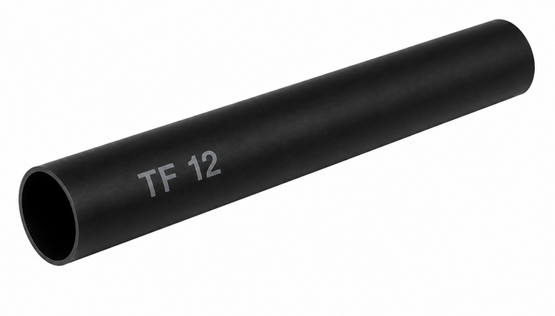 Tubo Termocontráctil (Termofit) de Pared Delgada: 1/2" (Negro)