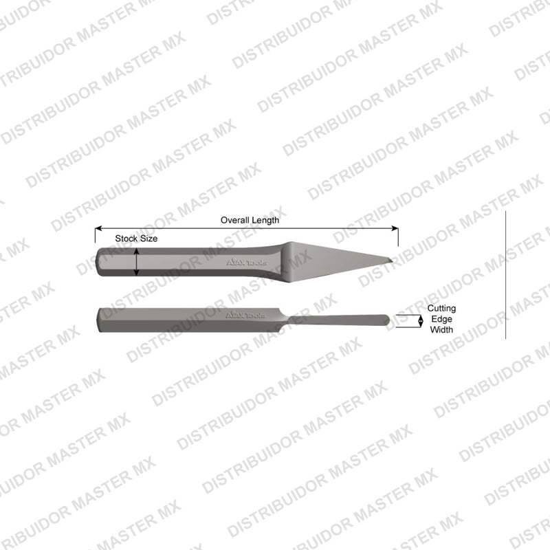 Ajax Tools 532 — Cincel Nariz Redonda 3/8", 6"