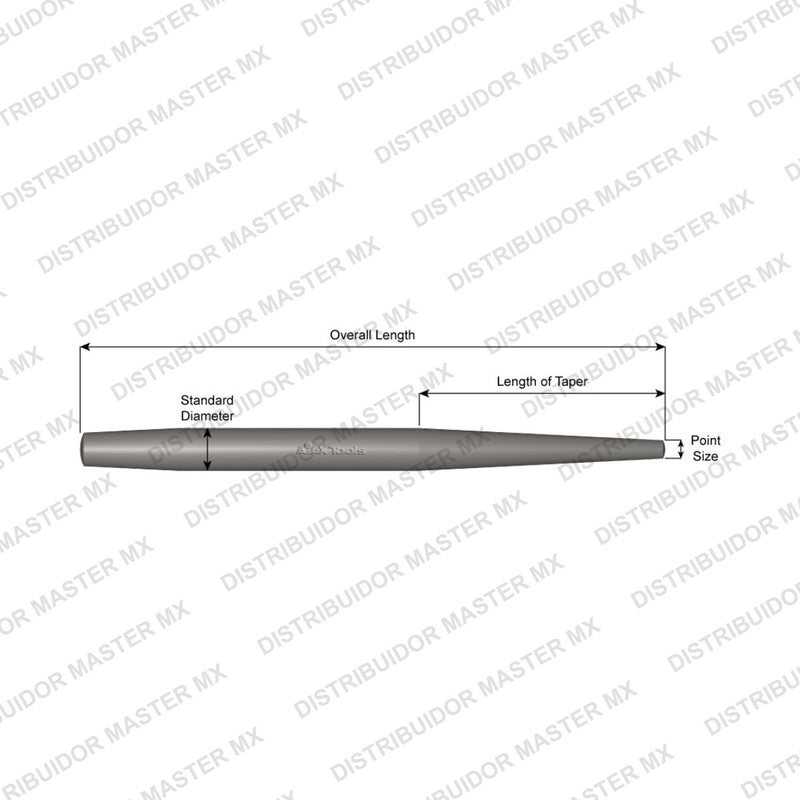Ajax Tools 602 — Pasador de Alineación Extremo Sencillo 9/16", 6"