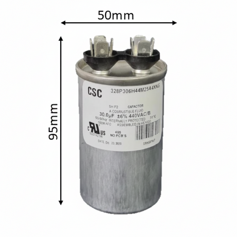 Capacitor de Trabajo 75 mfd 440V | Aluminio | 50mm x 95mm