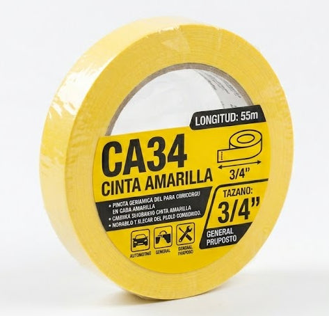 Cinta Aislante Amarilla CA34, 3/4" (PVC Flexible)