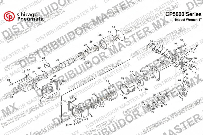 Pistolac CP5000 llave de impacto de 1" Pulg Cp 5000 Chicago Pneumatic