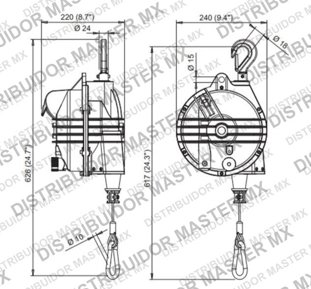 Balancer de 30 a 35 kg. 2.0 mts Chicago Pneumatic CP 9965