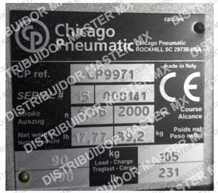 Balancer de 90 a 105 kg, 2.0 mts Chicago Pneumatic CP 9971