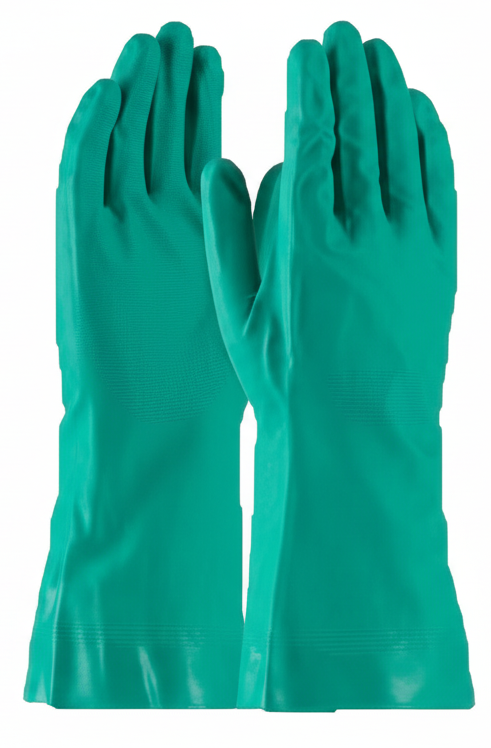 Guante de Nitrilo Verde | Resistencia Química con Interior Flocado