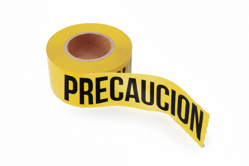 Cinta Delimitadora de Seguridad | Leyenda "PRECAUCIÓN" | Alta Visibilidad