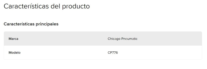 Pistola llave CP 776 Neumática De Impacto Cuadro De 3/4 Cp776 Series