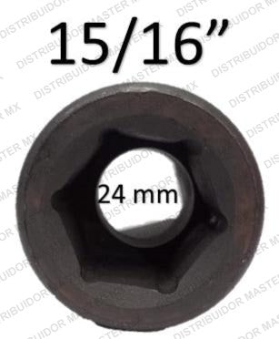 Dado de impacto hexagonal de 6 puntas 1 X 15/16