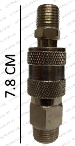 Juego cople rapido macho de 3/8 X 1/4 npt y espiga macho de 1/4 X 1/4 npt