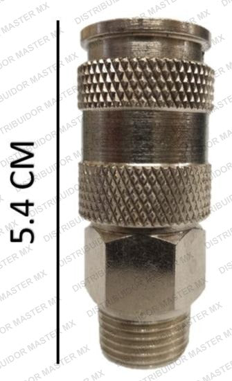 Juego cople rapido macho de 3/8 X 1/4 npt y espiga macho de 1/4 X 1/4 npt