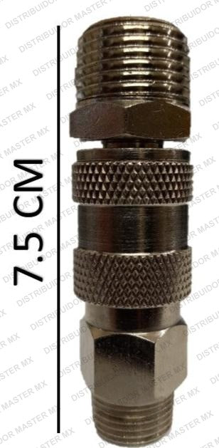 Juego cople rapido macho de 3/8 X 3/8 npt y espiga macho de 1/2 X 3/8 npt