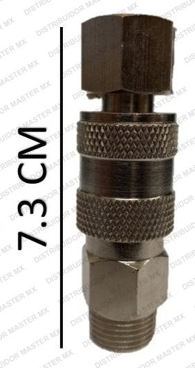 Juego cople rapido macho de 3/8 X 1/4 npt y espiga hembra de 1/2 X 1/4 npt