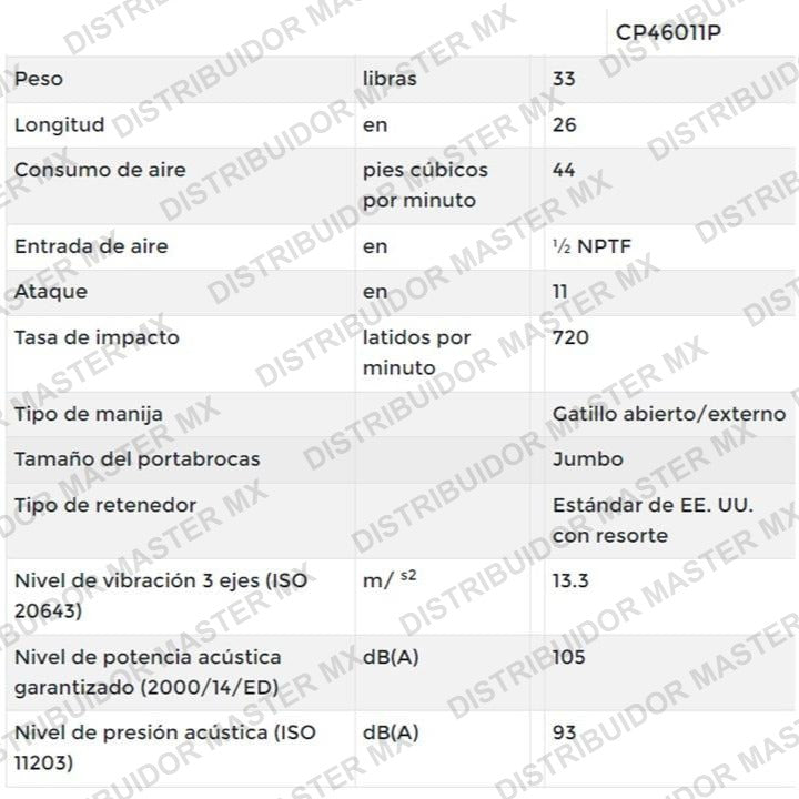 Martillo Remachador  Chicago Pneumatic Cp 4611  Demoledor concreto 1 1 / 4´´  botador de remache