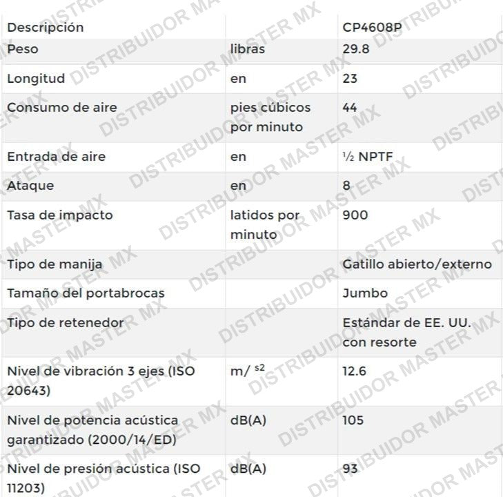 Martillo Remachador  Chicago Pneumatic CP 4608 Demoledor concreto  1 1 / 8 ´´ botador de remache