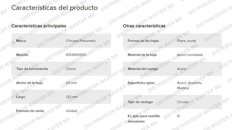 Juego de 4 Cinceles Neumáticos | Zanco .401" | Con Resorte Retenedor