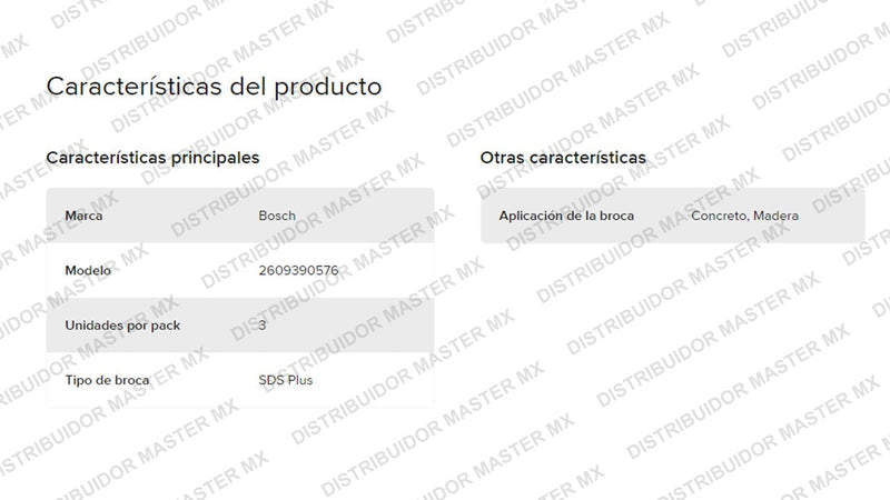Juego de Brocas y Cinceles SDS Plus | Bosch | Para Concreto