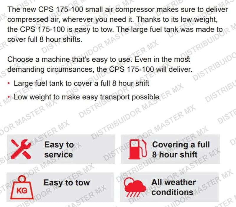 Compresor Diésel Portátil CP175-100 | 175 CFM | Chicago Pneumatic
