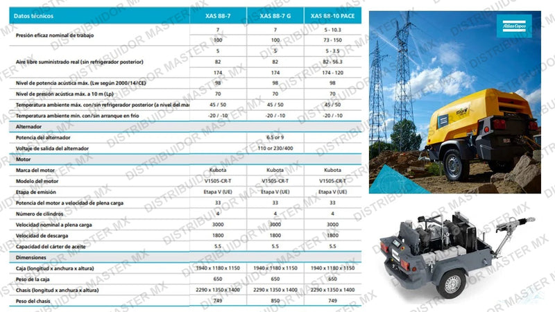 XAS88 Compresor Diesel Atlas Copco