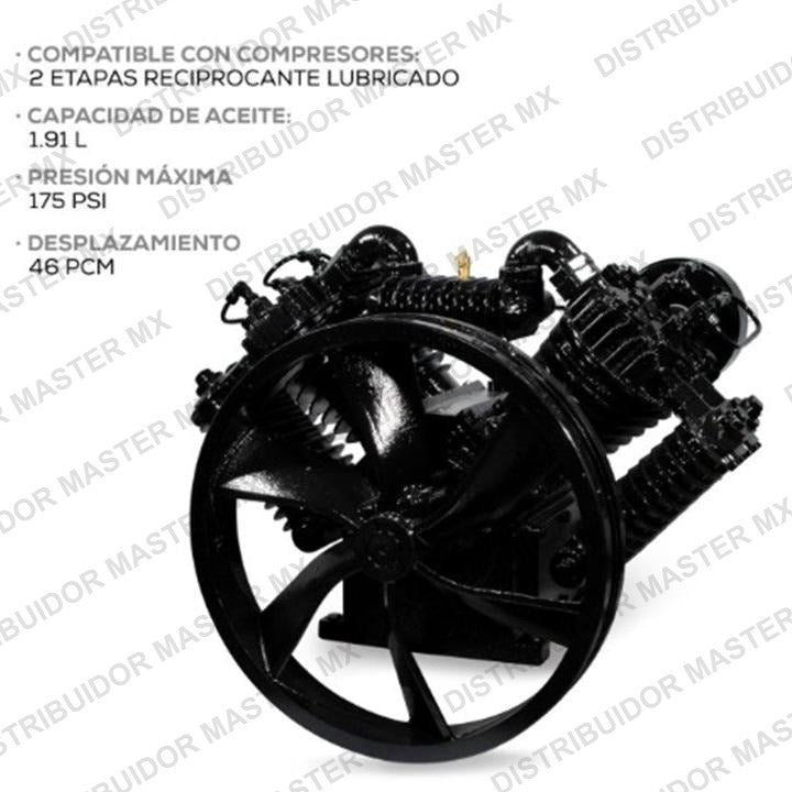 Cabezal de Pistón 15 HP para compresor Lubricado