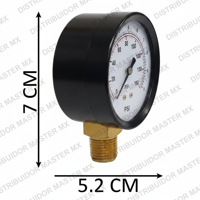 Manómetro EVANS 200 PSI | Conexión Inferior | Alta Precisión