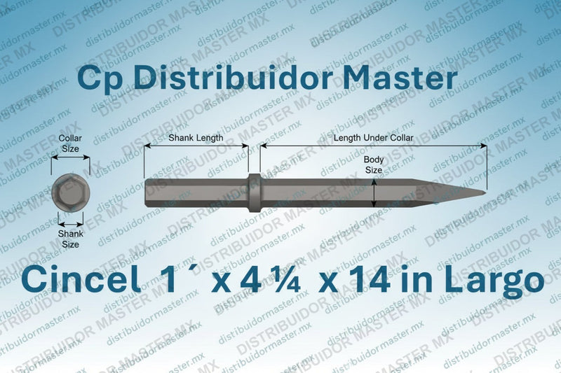 Ajax Tools 21200 — Cincel Punta Moil para Rompedora (Paving Breaker) 1" Hex, 14" (356 mm)