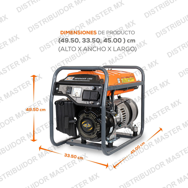 Generador de Emergencia Monofásico 1,500 W | Motor Thunder 4 HP a Gasolina | EVANS