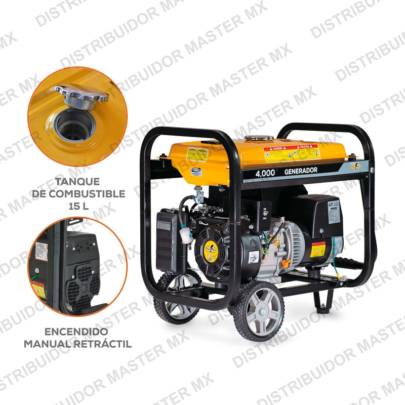 Generador de Emergencia Monofásico 4,000 W | A Gasolina | EVANS