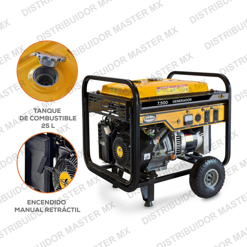 Generador de Emergencia Monofásico 7,500 W | Industria Ligera | EVANS