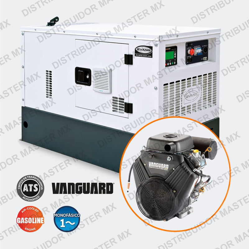 Generador de Emergencia Monofásico 16.6 kW Máximos | Respaldo para Negocios e Industria | EVANS