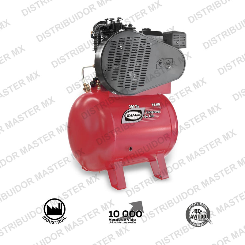 Compresor de Aire 2 Etapas 14HP 300L GASOLINA THUNDER MOTOR 5 HP