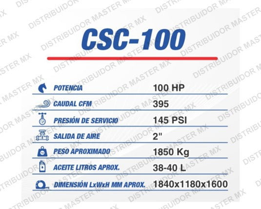 Compresor de tornillo CSC-100 CINCINNATI INDUSTRIAL AIRLINE 100 HP 145 PSI