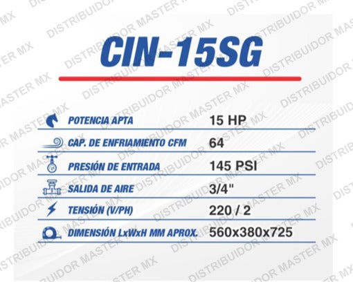 Secador refrigerativo CIN-15SG 64 CFM 220 V CINCINNATI INDUSTRIAL AIRLINE