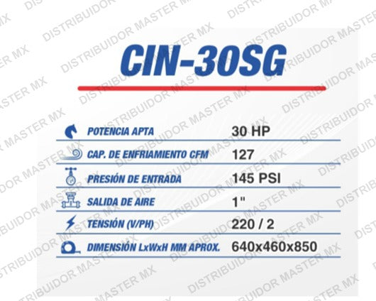Secador refrigerativo CIN-30SG 127 CFM 220 V CINCINNATI INDUSTRIAL AIRLINE