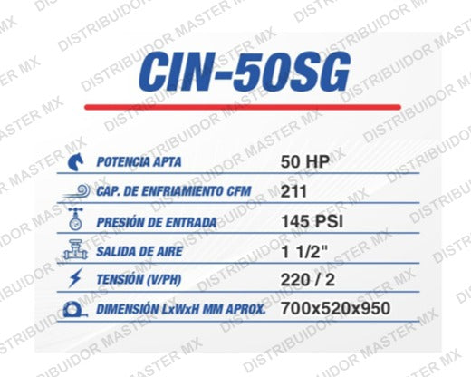 Secador refrigerativo CIN-50SG 211 CFM 220 V CINCINNATI INDUSTRIAL AIRLINE