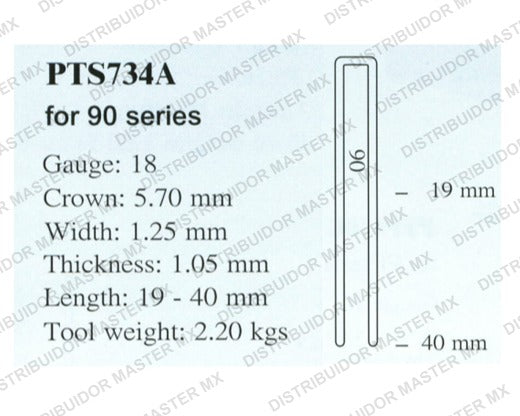 Engrapadora Neumática PTS734A | Gatillo de Seguridad | Tapicería e Industria