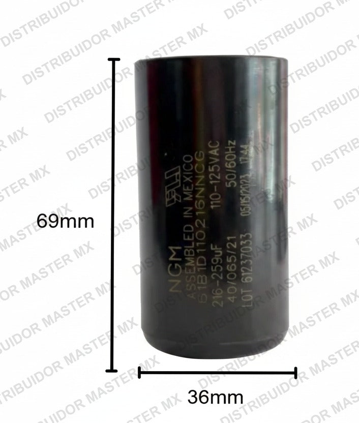 Condensador / Capacitor de Arranque NGM 100-125 MFD 127V | Bote 1