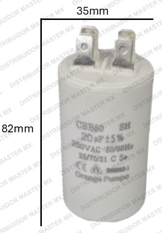 Condensador / Capacitor de Arranque CBB 25 MFD | 220-250V