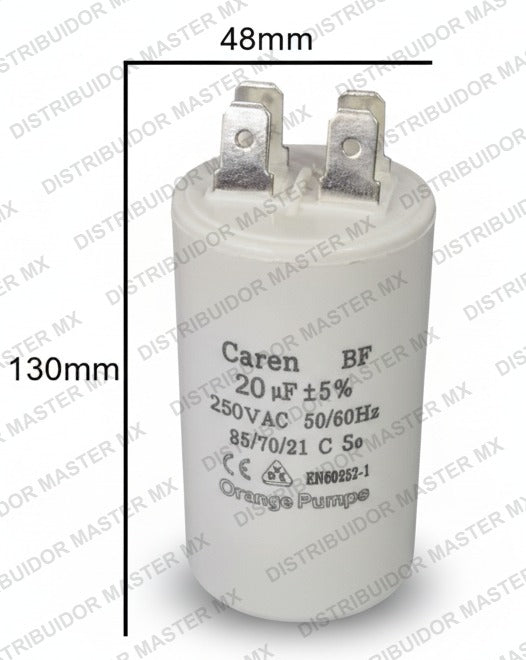 Condensador / Capacitor de Arranque CBB 125 MFD | 220-250V