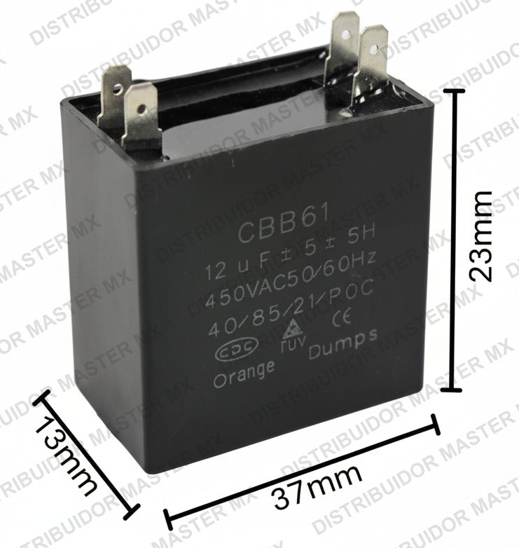 Capacitor 1 MFD 450V Para Motor Ventilador | Condensador de Trabajo 1uF 450VAC CBB60/CBB61