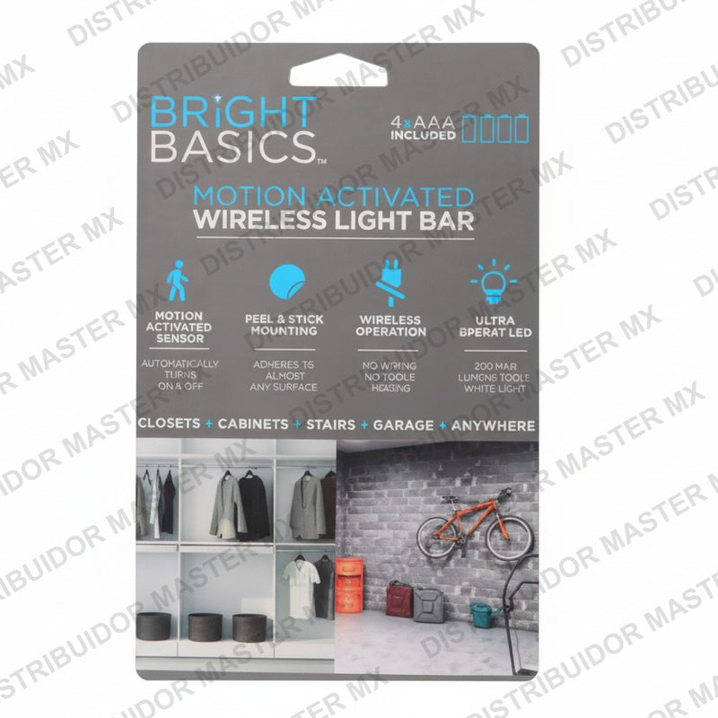 Barra de luz LED inalámbrica con sensor de movimiento, funciona con pila